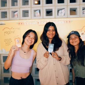 Pretty Mental attendees with their superpower cards.